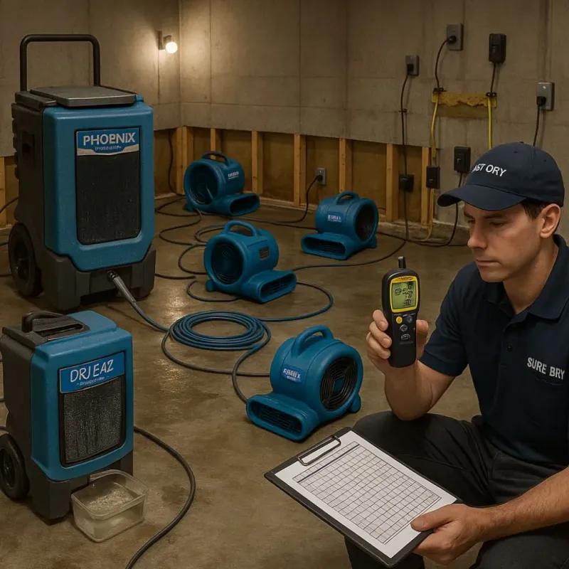 Structural Drying and Dehumidification process in Monroe, GA